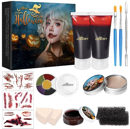 Fake Halloween Vampire Blood Gel Fake Blut Modellierung Narbe Wachs 6 colors bruise makeup palette Spatel Werkzeug Makeup Brushes Stiple-Schwämme Makeup Sponge