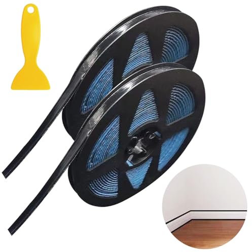 2 Rolls 6m Tile Gap Tapes With Scraper, 8mm Self Adhesive Mouldings Trim, Gap Tape Waterproof Strip for Ceiling, Stove, Sink, Tile Edge, Wall Corner, Baseboard, Floor, Kitchen, Bathroom