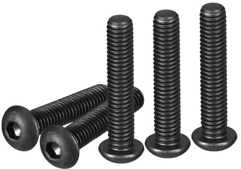 DTGN 3/8-16x2 Vis à Tête Cylindrique à Six Pans Creux 10 Pièces Convient pour les Machines Acier au Carbone Oxyde Noir Fixations UNC à Filetage Complet à Entraînement Hexagonal