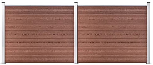 ARKEM Zaunelement Set WPC 353x146 cm Sichtschutz Zaun Wpc Braun Zaunfelder Holz Sichtschutzelemente