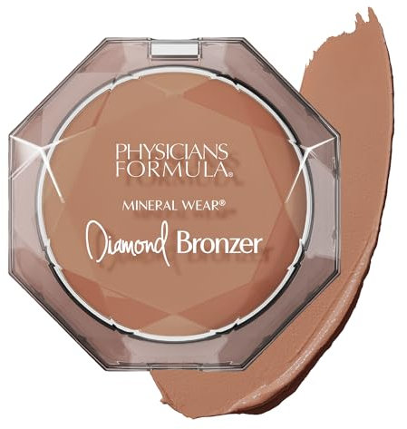 Physicians Formula Mineral Wear Diamond Bronzer, Bronzing Puder mit Vitamin E, Reduziert Optisch Poren und Feine Linien, Mischung aus Puder und Serum, Bronze Gem
