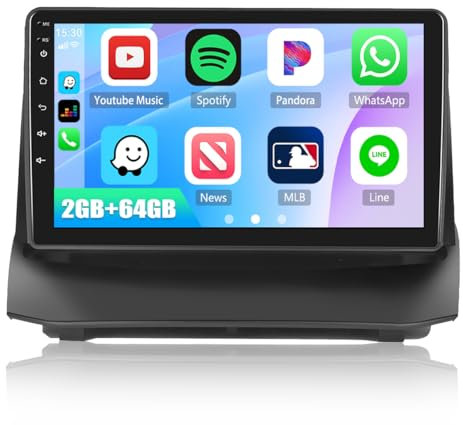 8Core 2G+64G CAMECHO Autoradio per Ford Fiesta 2009-2014 con GPS Carplay Android Auto,Android 13丨9 Pollici Touchscreen con RDS DSP MirrorLink Bluetooth+Telecamera Posteriore