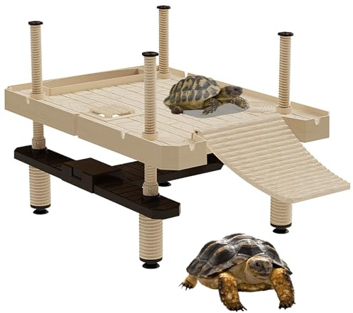 AMZTEMU Schildkröten Terrarium, Turtle Dock, Schildkröte Insel, Schildkröten plattform, Terrarium zubehör, Wasserschildkröten plattform -GRÖSSE:L
