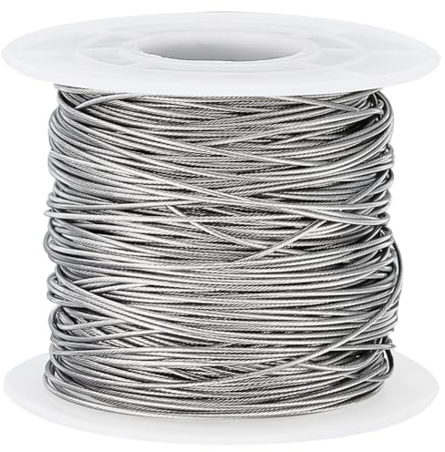 Beebeecraft 60M Tiger Tail Wire 304 Stainless Steel Beading Wire Jewellery Wire for Jewellery Bracelet Making (0.7mm)