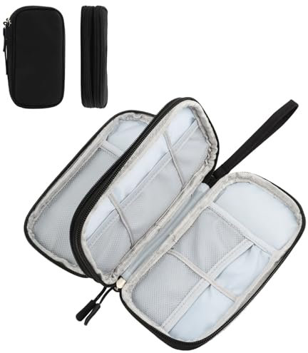 TNOMSNO Sac de Rangement Câble, Sac Câble Organiseur Pochette Câble de Voyage, Étanche et Résistant aux Chocs, Organisateur de Câbles de Grande Capacité pour Câbles, Chargeur, Disques Durs