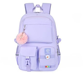 ESSENTIALFULL Backpack for Girls Teen Women Laptop Backpack Large backpack College Student Clothes Travel Daypack Outdoors, Purple, L, Basic-multipurpose-backpacks