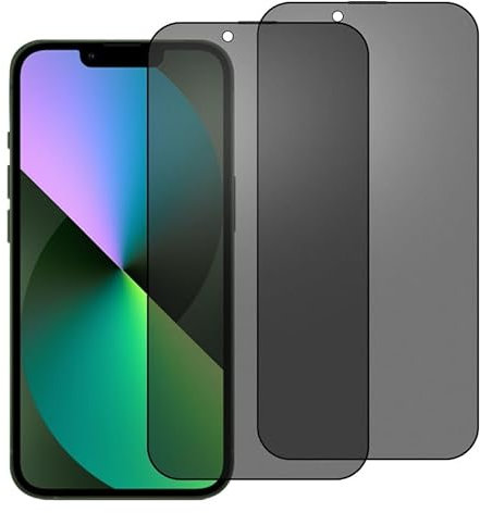 chejuza Anti-Spion Matt Keramik Schutzfolie für Apple iphone 13/13 pro [2 Stück], Anti-Fingerabdruck, Anti-Spy,Zero Bubble HD Displayschutzfolie,PET-Material (kein Glas)