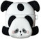 TOU-BEGUIN Kabellose Lade-Kopfhörer-Hülle, kompatibel mit Airpods 1 & 2, niedliches Cartoon-Panda-Design, weiches Silikon, Ganzkörper-Schutzhülle, Ohrhörer-Zubehör mit Haken (Panda)