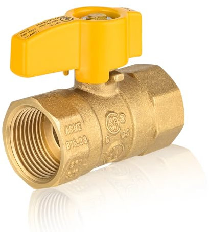 GUOFIS Gas Ball Valve,3/8-Inch FIP x3/8-Inch FIP Brass Plumbing Fittings for Gas Systems(1/4 Turn,1Pack)