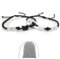FloraMolly ﻿Bracelet connecté couple, 2 réglable main noir et blanc chat bracelet pour les sœurs, meilleurs amis, amis proches avec sac de rangement gris