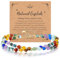 JSDDE 7 Chakra Armband Damen Perlenarmband Edelsteine Armband Heilsteine Armband Glücksbringer spirituellen Schmuck für Damen Frauen