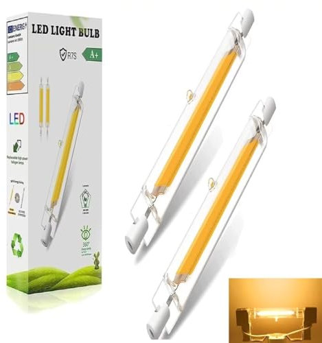 FDHVCB R7s Led 78mm Dimmbar 10W,10W R7s LedErsatz für 100W Halogenstab Glühbirne, Warmweiß 3000K, LED R7S COB Leuchtmittel 1000LM, 360°Strahlbeleuchtung, AC 220V-240V, Kein Flackern,2er Pack