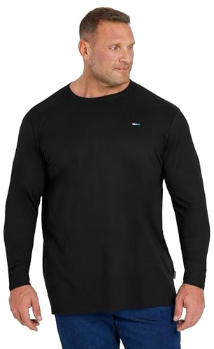 BadRhino Big & Tall Core Essential Everyday Tee Crew Neck Short Sleeve T-Shirt Top - Men's Longer Length 100% Cotton - M to 8XL