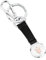 MASERATI Porte-clés Homme en Acier, Cuir Naturel Noir, Collection KEYRINGS - KMU5240101