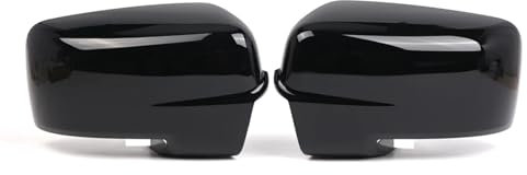 Spiegelkappen Außenspiegel Für Dodge Für Ram 1500 2013-2018 68096199AF 68096198AH Links Rechts Chrom Schwarz Auto Rückspiegel Abdeckung Shell Cap Gehäuse Ersatz Rückspiegelkappe(Black a Pair)
