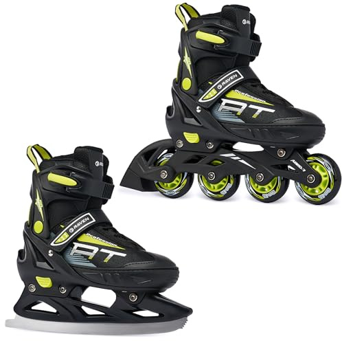 RAVEN Profession Inlineskates Inliner für Kinder und Erwachsene OPTIONAL 2in1 mit Schlittschuhen verstellbar