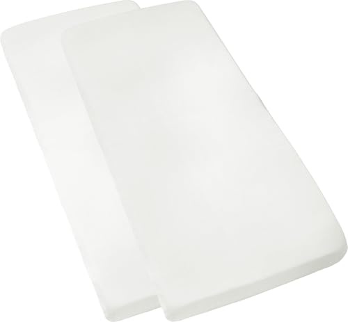 Erwin Müller Baby-Spannbettlaken Murnau 2er-Pack Single-Jersey - weiß Größe 40x90 cm - hautfreundlich, atmungsaktiv, bügelfrei, strapazierstark