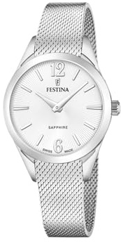 Festina Swiss Made Ladies Steel Watch with Mesh Bracelet F20076/1