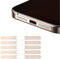 Kinretixia 5 Stück Gold staubdichter Mesh-Aufkleber, passend für iPhone 16 Pro, integrierter Schutzlautsprecher und Ladeanschluss, staubdicht, USB-C Staubschutz