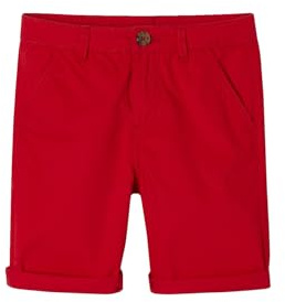 Vertbaudet Jungen Chino-Shorts, Bundweite verstellbar rot 140