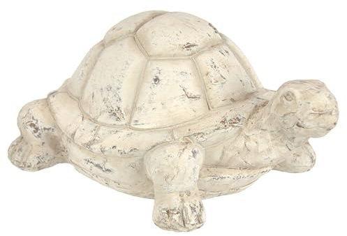 Flair Flower Deko Garten Figur Schildkröte 12x17cm Antik-Look Keramik Dekofigur Panzertier Gartendeko Tierfigur für Frühling Sommer Herbst Garten Deko Statue Gartenfigur, Schildkröte