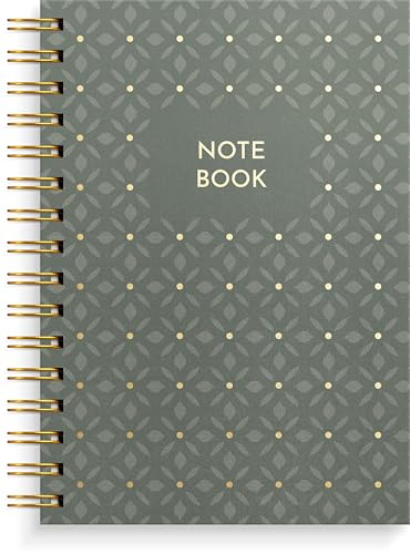 Burde Notizbuch A5 green pattern: Spiral-Notizbuch