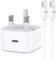 Apple iPhone 16/15/15 Pro/15 Pro Max USB C Charger, 20W Fast Charging Plug Type C to C 2M Cable for iPad Pro 12.9/11, Air 5th, Mini 6th, Samsung, UK Wall PD Power Adapter