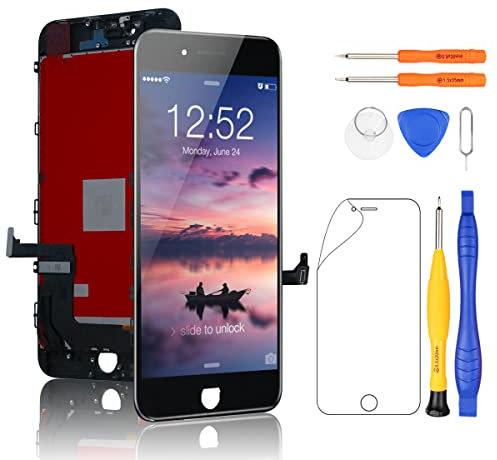 Yodoit for iPhone 8 Plus Screen Replacement Black, 5.5 LCD Display and Touch Digitizer Glass Assembly with Complete Repair Tool Kit