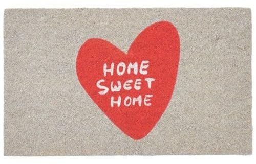 Gift Company Fussmatte, Motiv: Home Sweet Home, grau/rot
