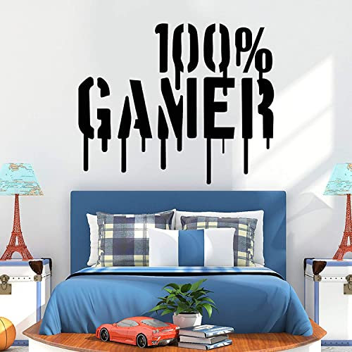 DNVEN Sports Series Wandaufkleber, 66 x 55,9 cm, 100 Gamer-Vinyl-Buchstaben, handgefertigt, für Teenager, Jungen, Spielzimmer, Videospiele, Zitate