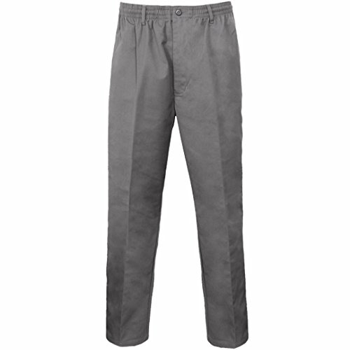 Stylo Online® Mens Smart Rugby Trousers Fully Elasticated Stretch Waist Band with Draw Cord Comfortable FIT Workwear Bottoms Straight Leg Casual Formal Work Pants Size 30-48