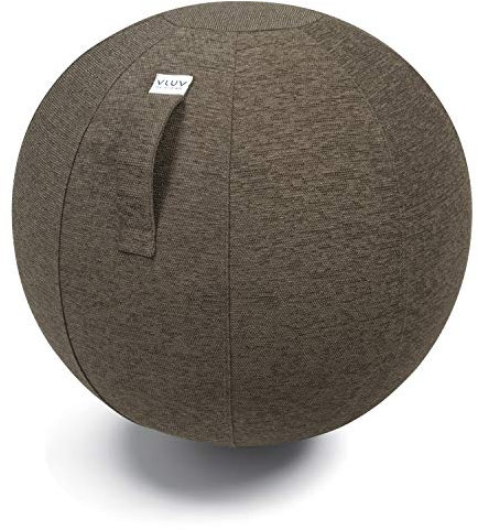VLUV® BOL STOV Sitzball Büro Ergonomisch [Atmungsaktiv mit Tragegriff und Wegrollschutz] Waschbarer Stoffbezug | Schwangerschaftsball| Gymnastikball Schwangerschaft Sitzball 65cm