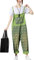 Youlee Damen Gedruckt Riemchen Overalls Casual Strampler Denim Latzhose Style 3 Green