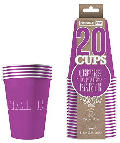 Original Cup - 20 x Gobelets Américains en Carton 53 Cl - Soirée Beer Pong - Violet