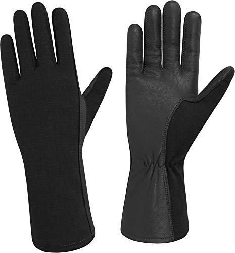normani US Herren Pilotenhandschuhe mit Hitzeschutz Farbe Schwarz Größe 12