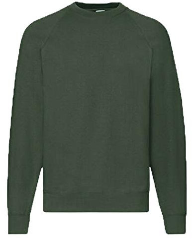 Fruit of the Loom Raglan Classic - Felpa da uomo verde bottiglia L