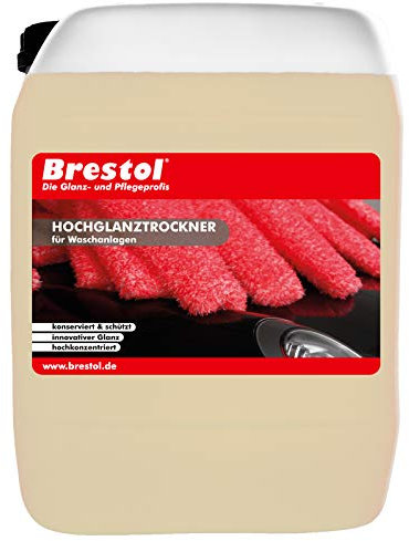 Brestol Hochglanztrockner 25 Liter Konzentrat - Glanztrockner für Waschstrassen - schneller Wasseraufriss - Autowäsche Autoreinigung Autowaschanlage Konservierungsmittel Brillanttrockner