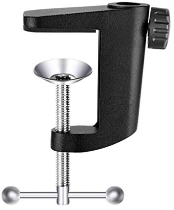 Milisten C Shape Desk Table Mount Clamp For Microphone Mic Suspension Boom Scissor Arm Stand Holder with Adjustable Screw