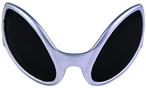 Mottoland Alien Brille Silber Space Sonnenbrille Karneval