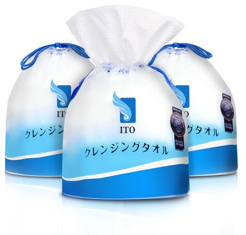 ITO Disposable Face Towels, 70 Pieces Biodegradable, Clean Towels Fragrance Free, Dry Wipes Soft Makeup Remover for Sensitive Skin (Pack of 3)