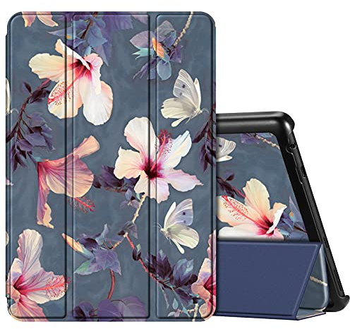 FINTIE Case for All-New Fire HD 10 and Fire HD 10 Plus Tablet (Only Compatible with 11th Generation 2021 Release) - Ultra Lightweight Slim Shell Stand Cover Auto Wake/Sleep, Blooming Hibiscus