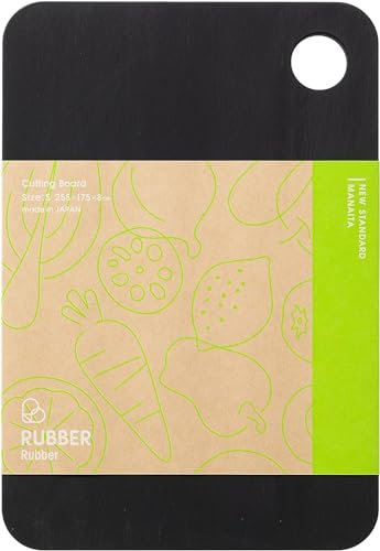 Rubber Rubber NBD002 Planche à découper en caoutchouc synthétique Noir S Fabriqué au Japon 255 x 175 x 8 mm