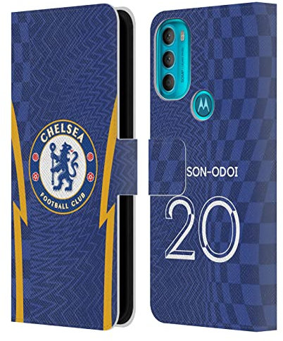 Head Case Designs Officially Licensed Chelsea Football Club Callum Hudson-Odoi 2021/22 Players Home Kit Leather Book Flip Case Cover Compatible With Motorola Moto G71 5G