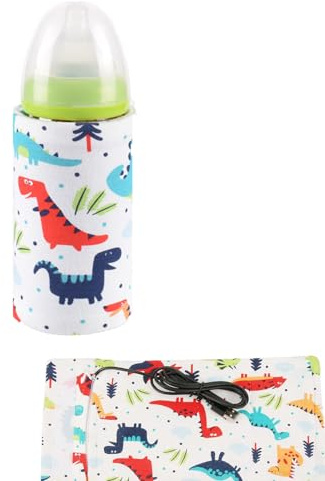 Chauffe-biberon pour lait maternel, USB biberon garder au chaud thermostat de stockage de voyage de lait portable(Dinosaure-Motif)