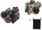 Fasizi Set di dadi poliedrici trasparenti per giochi da tavolo, 2 set di dadi 2 x 7 (14 pezzi) serie D20 D12 D10 D8 D6 D4 DND dadi DND RPG MTG doppi colori un pezzo (nero)