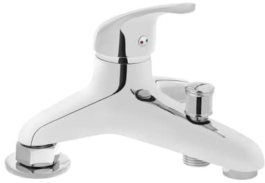 ADGO Wannenarmatur, Stehend Armatur, Badewannenarmatur, ohne Brausegarnitur, Aufputz, Badarmaturen, Einhand-Brausebatterie, Wasserhahn für Badewanne, Mischbatterie, Chrom