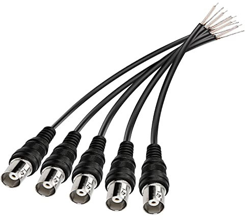 MEIRIYFA BNC Pigtail Kabel Bare Wire, BNC Buchse mit offenem Ende Draht für CCTV Kamera Terminal Adpater (5pcs BNC Buchse)