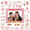 40Pcs Aufblasbarer Fotokabine Rahmen und Requisiten 50.Geburtstag,Fotoautomat Requisiten Roségold Geburtstag Deko,Foto Requisiten Selfie Rahmen für 50.Geburtstags Party Dekoration Favor Supplies