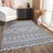 payé Teppich Wohnzimmer - Anthrazit 240x340cm - Raute Ornamente - Boho Teppiche für Balkon Terrasse Garten - Hochtief 3D Effekt - Indoor Outdoor Schlafzimmer Esszimmer