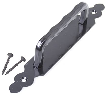 Aqbau Maniglia per porta in ferro battuto, maniglia per porta (nero)